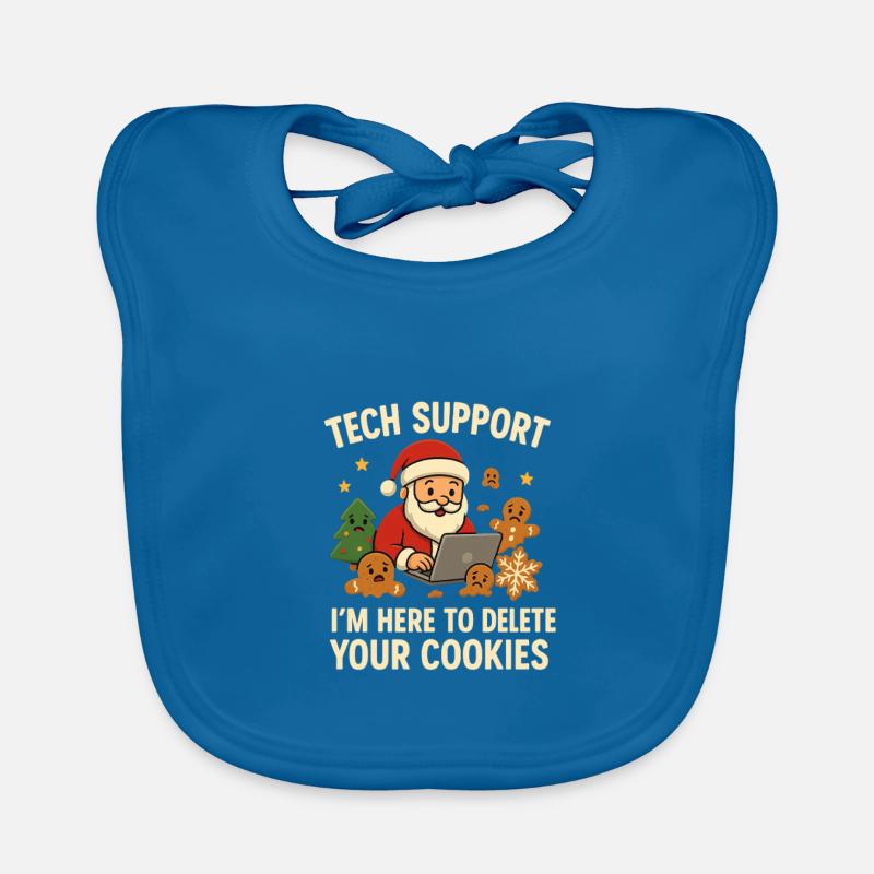 Tech Support I'm Here To Delete Your Cookies - Baby Bio-Lätzchen - Pfauenblau