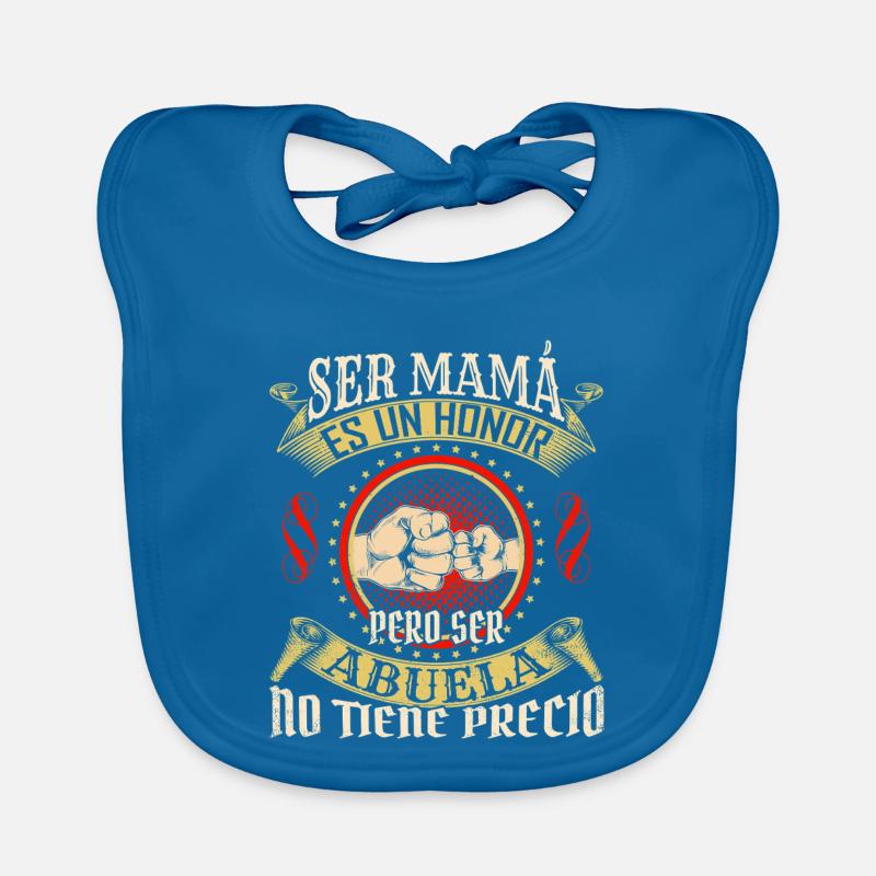 Ser Mama Es Un Honor Abuela - Baby Bio-Lätzchen - Pfauenblau