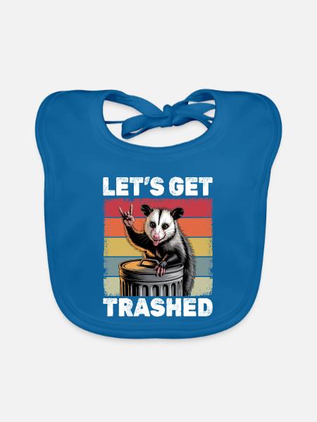 Funny Opossum - Baby Bio-Lätzchen - Pfauenblau