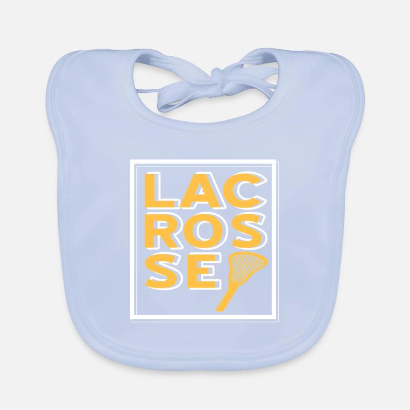 Bold Lacrosse Typography Grid Stick Player Fan Baby Bio-Lätzchen