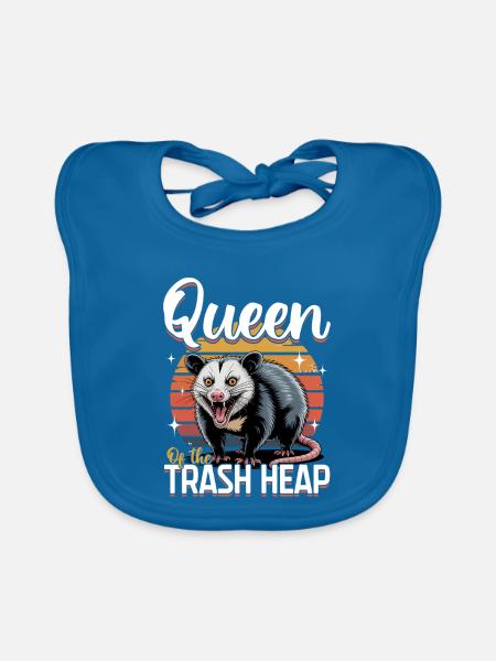 Funny Opossum - Baby Bio-Lätzchen - Pfauenblau