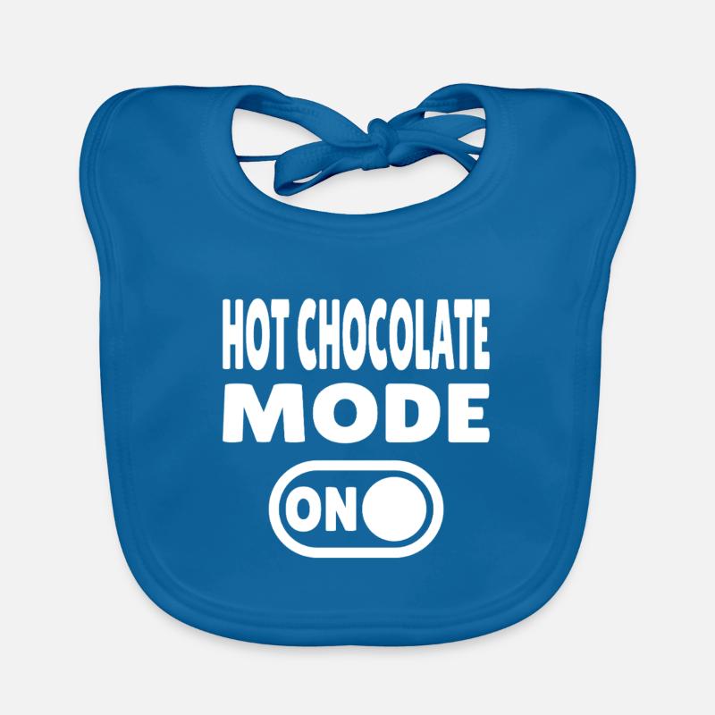 Mode chocolat chaud activé - Bavoir bio Bébé - bleu paon