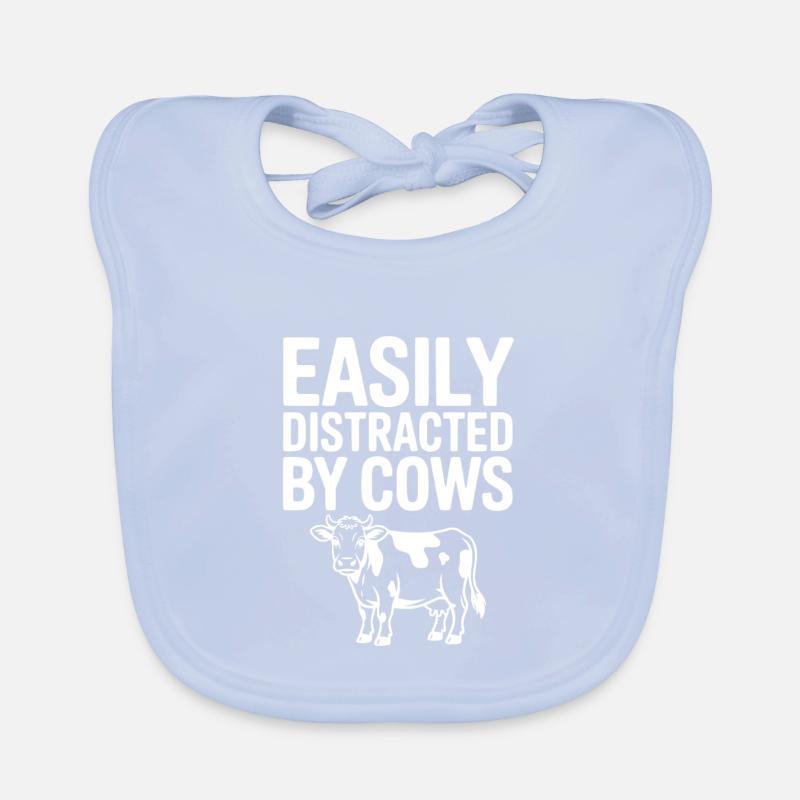 Facilement distrait par les vaches Bavoir bio Bébé