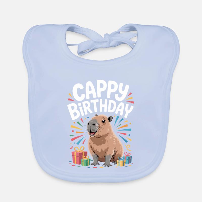 Capybara Birthday Cappy Birthday Funny Capy Organic Baby Bibs