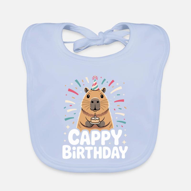 Capybara Birthday Cappy Birthday Funny Capy Organic Baby Bibs