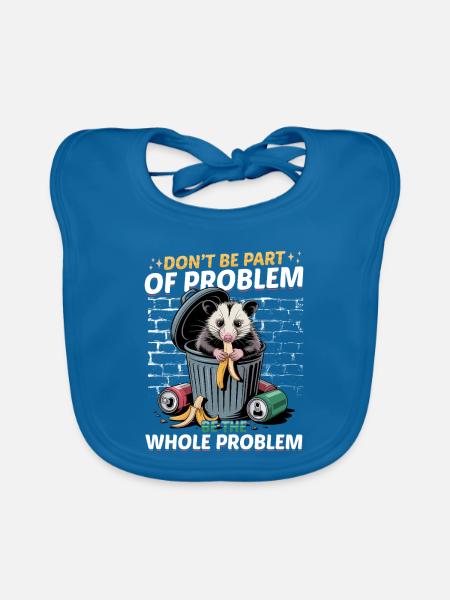 Funny Opossum - Baby Bio-Lätzchen - Pfauenblau