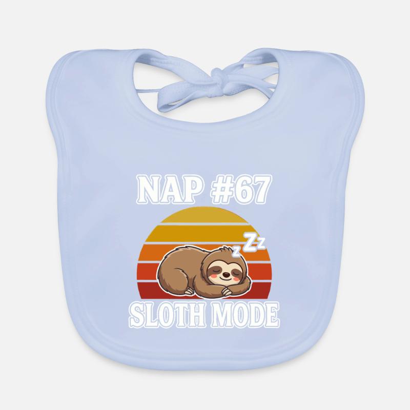 Sloth Nap 67 Meme Argot Mode Paresseuse Bavoir bio Bébé