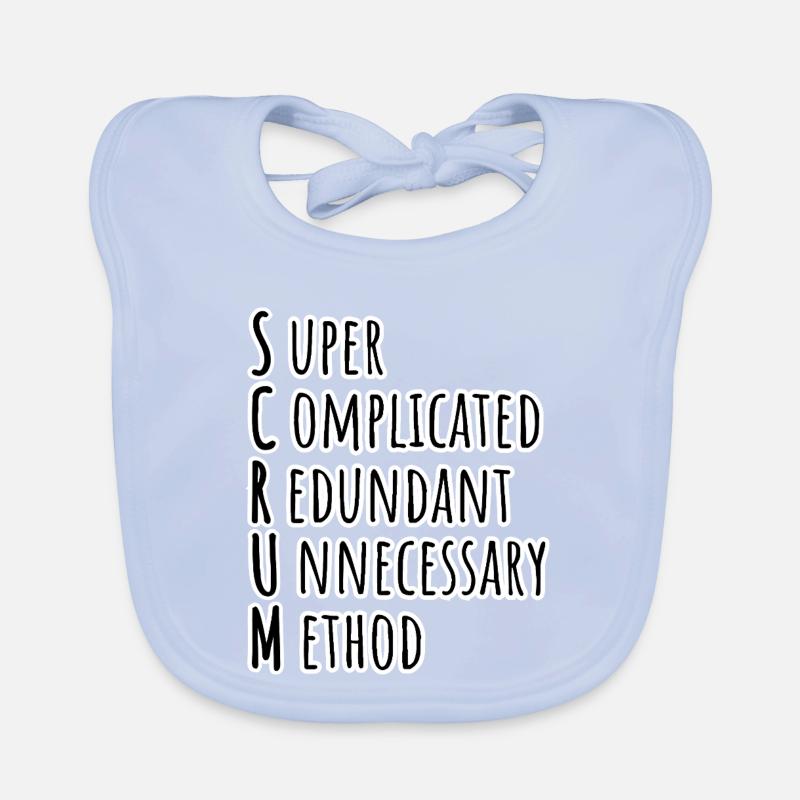SCRUM Master has agilely developed the Daily Backlog Refinement Organic Baby Bibs