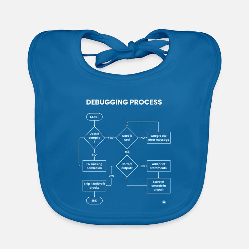 Debugging Process - Ship It Before Breaks Gift - Organic Baby Bibs - peacock-blue