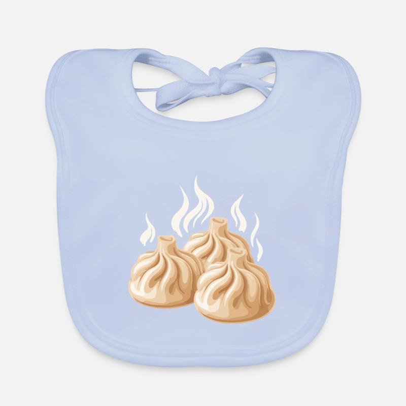 Steaming dumpling design Organic Baby Bibs