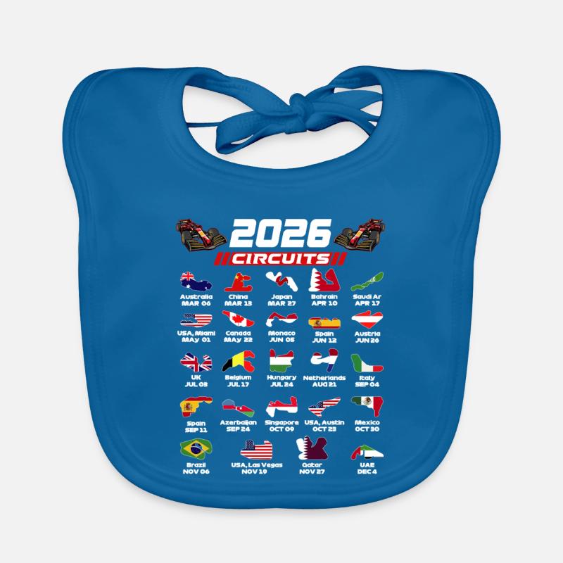Formula 2026 Circuits for True Formula Fans Organic Baby Bibs