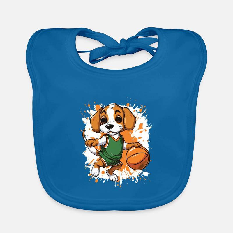 Basketball Dog Spritz Splash Organic Baby Bibs