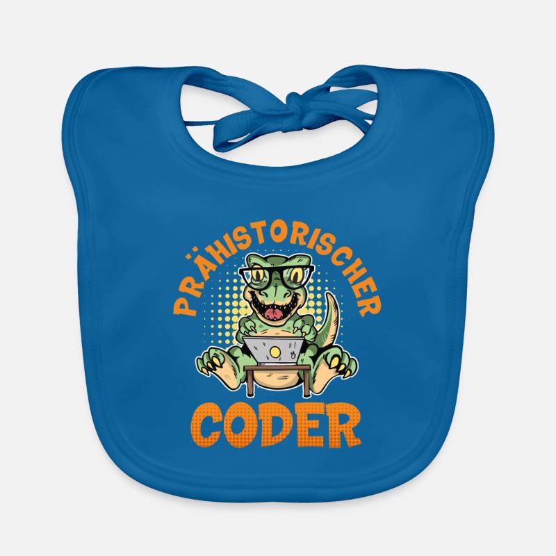 Coding PREHISTORIC CODER Fun Organic Baby Bibs