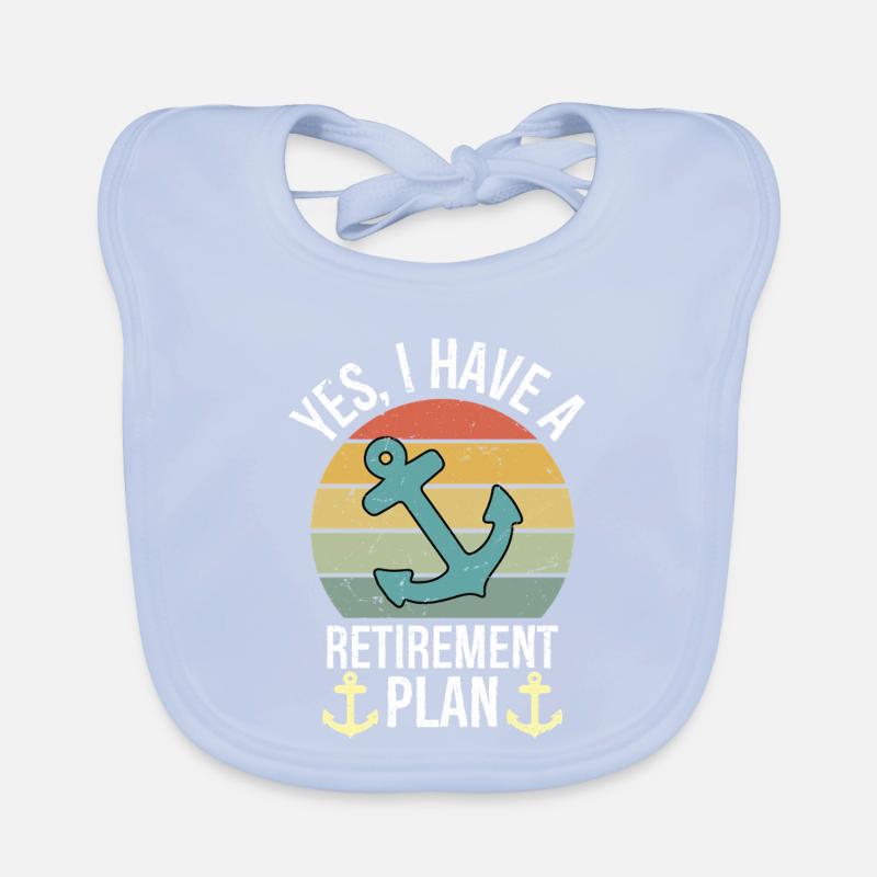 Plain Sailing Boat Retirement Plan Gift Baby Bio-Lätzchen