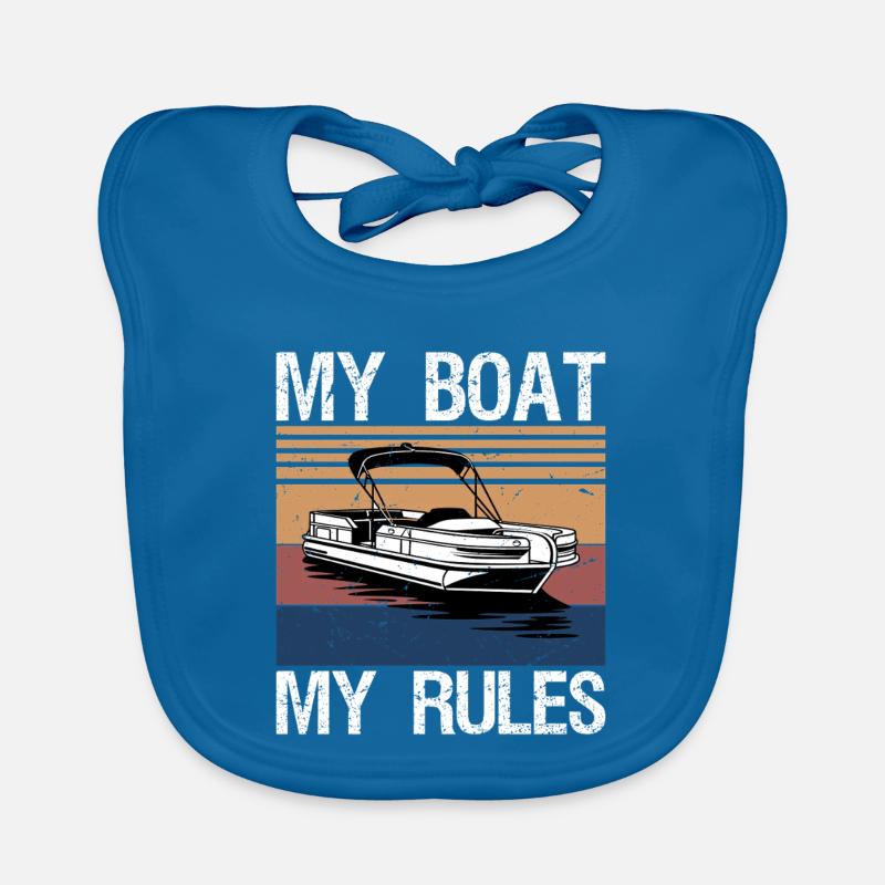 My Boat My Rules Funny Boating Captain Gift Organic Baby Bibs