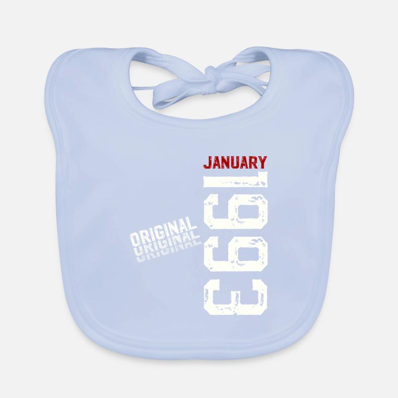 33rd Birthday Original January 1993 Organic Baby Bibs