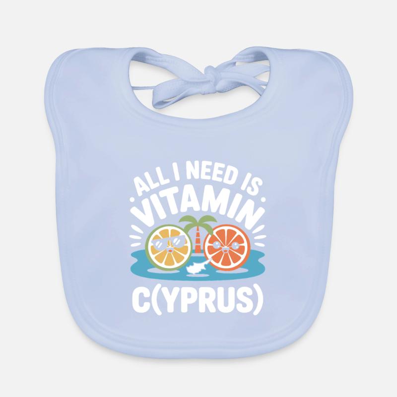 Chypre Tout ce dont j’ai besoin, c’est de vitamines Chypre Drapeau chypriote Bavoir bio Bébé