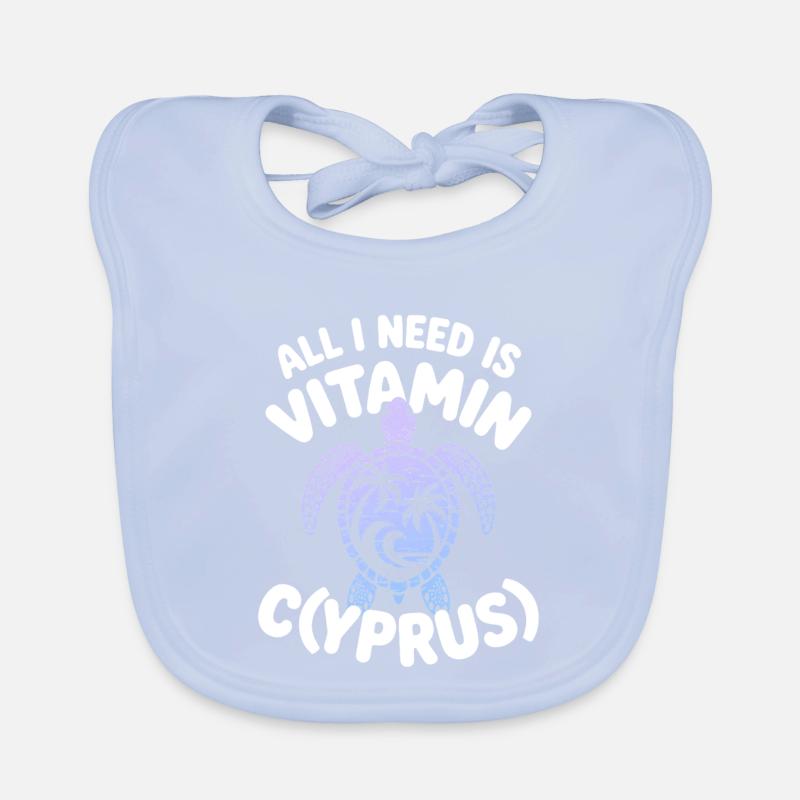 Chypre Tout ce dont j’ai besoin, c’est de vitamines Chypre Drapeau chypriote Bavoir bio Bébé
