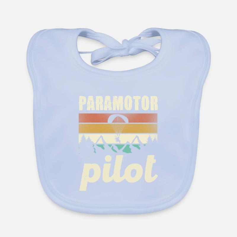 Paramotor Pilot Retro Sunset Organic Baby Bibs
