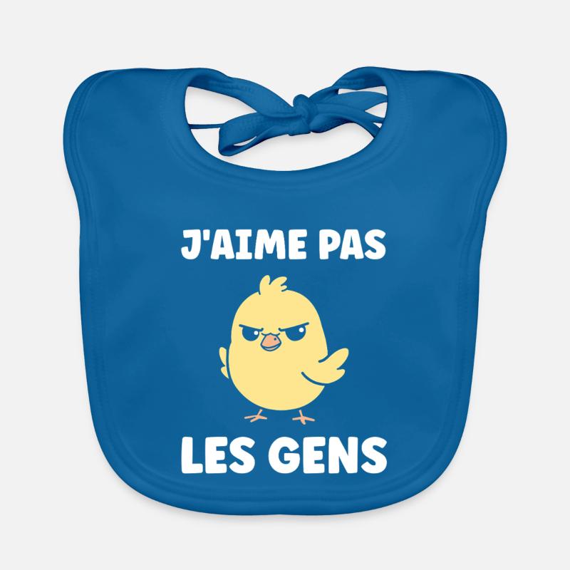 J'aime pas les gens - Bavoir bio Bébé - bleu paon