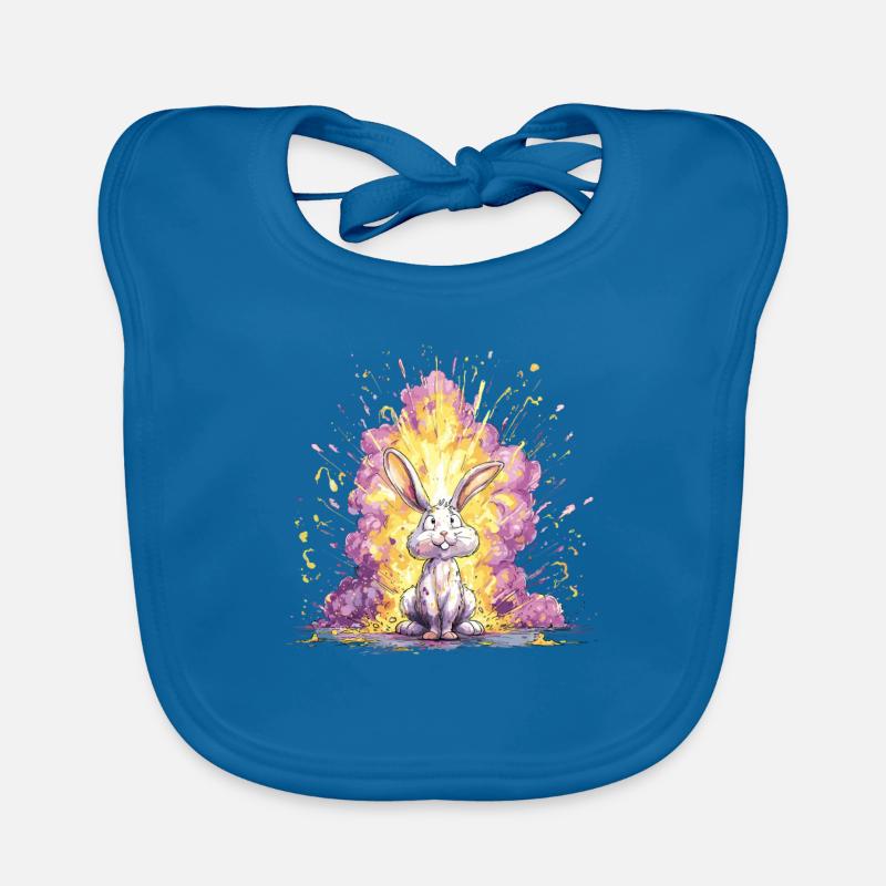 Farbexplosion Hase Illustration Baby Bio-Lätzchen