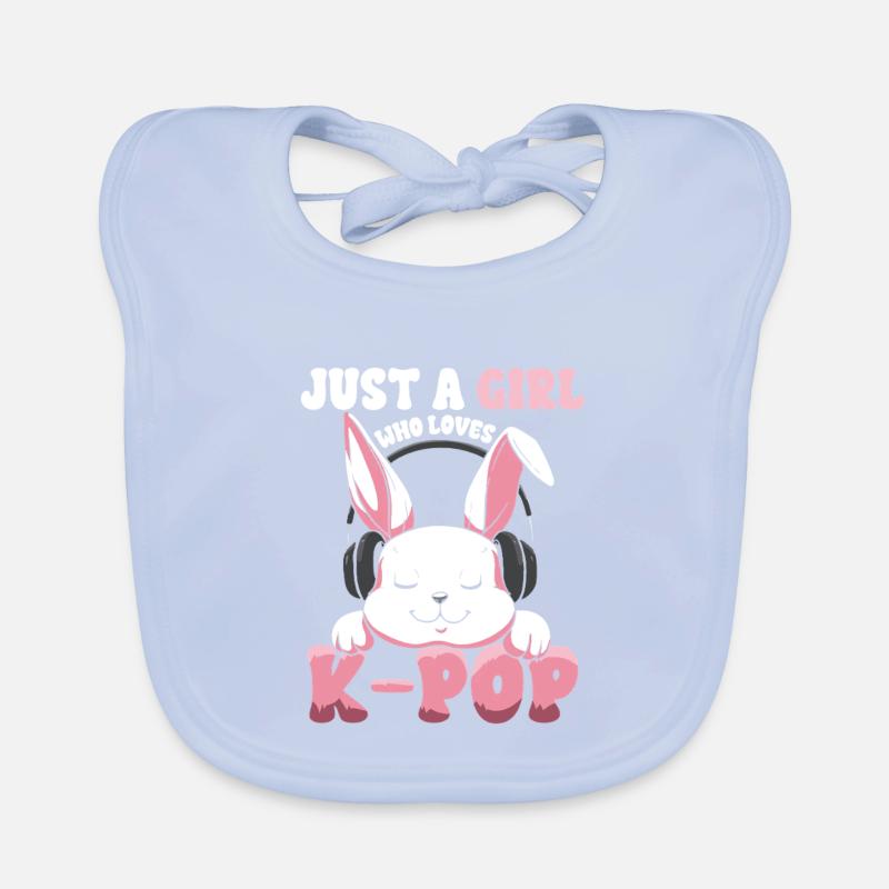 K-Pop Bunny  mit Kopfhörern Baby Bio-Lätzchen