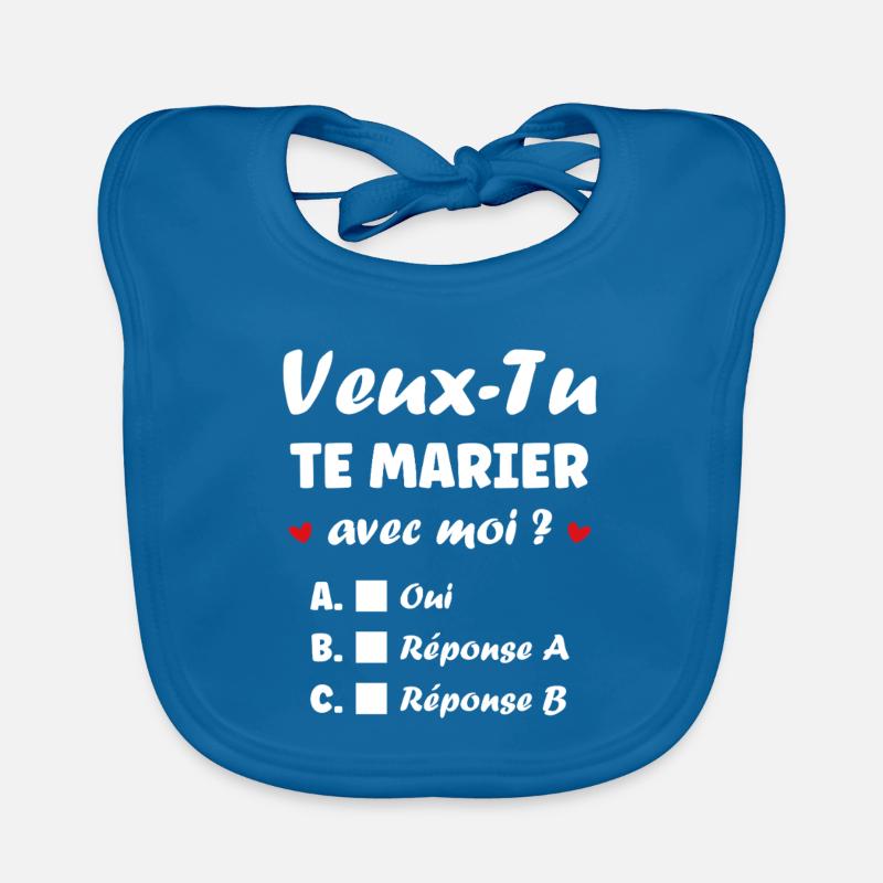 Proposition Mariage Interactif - Bavoir bio Bébé - bleu paon
