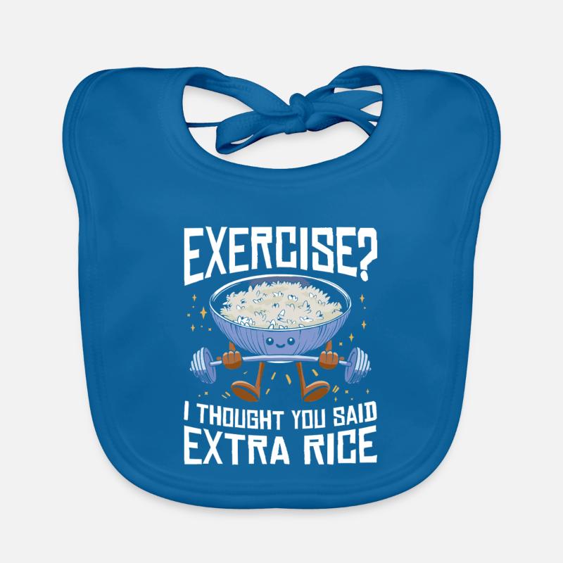 Rice Lover Gift Exercise Extra Rice Organic Baby Bibs
