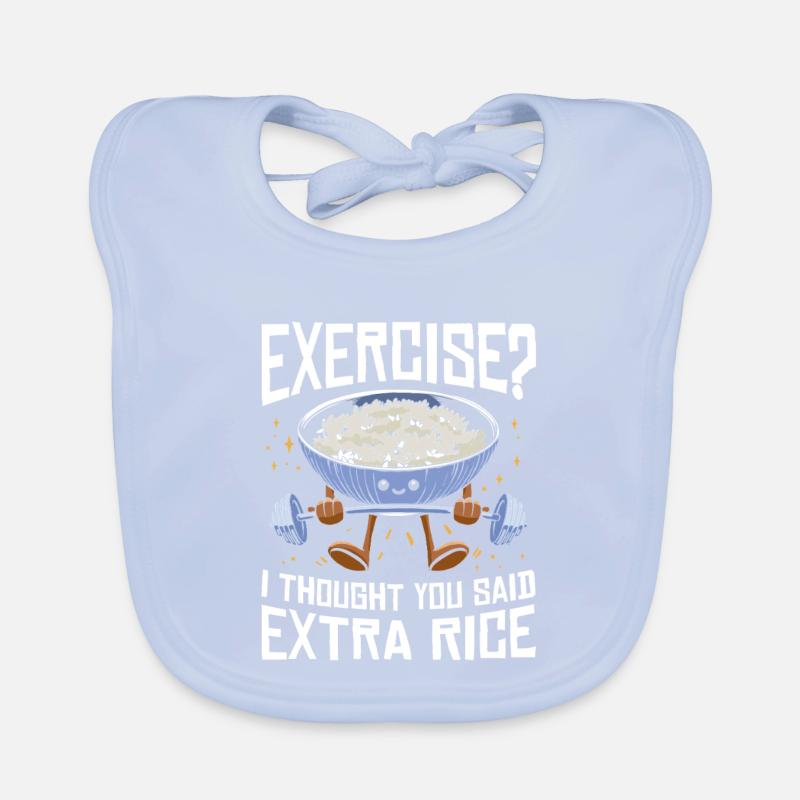 Rice Lover Gift Exercise Extra Rice Organic Baby Bibs