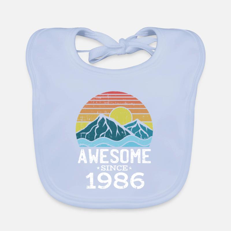Sunset Mountains 1986 Organic Baby Bibs