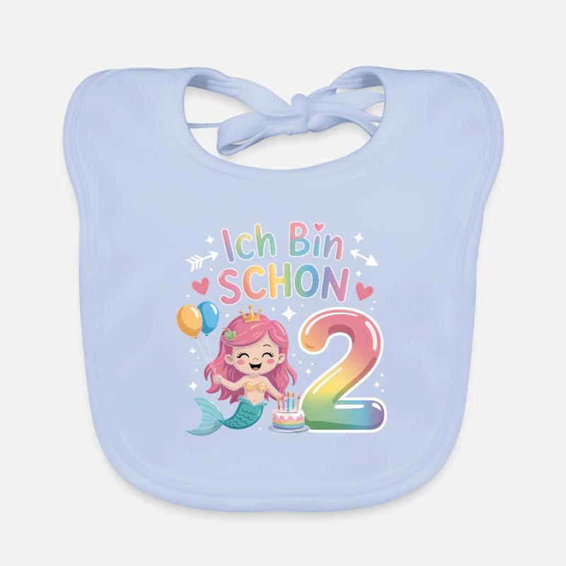 Ich Bin Schon 2 Meerjungfrau Geburtstag Baby Bio-Lätzchen
