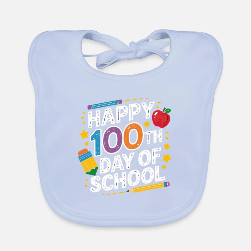 100e jour d’école Conception néon Bavoir bio Bébé