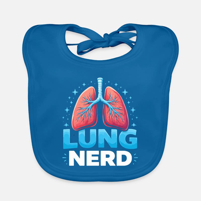 Lung Nerd : Illustration colorée de Lung Bavoir bio Bébé