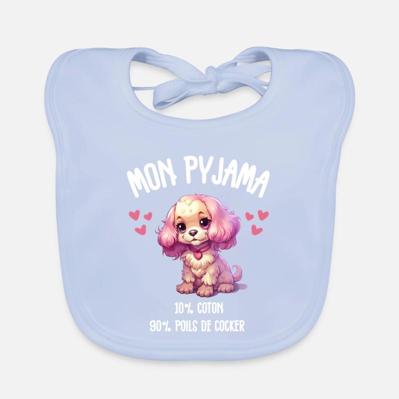Pyjama Chien Cocker Drôle Bavoir bio Bébé