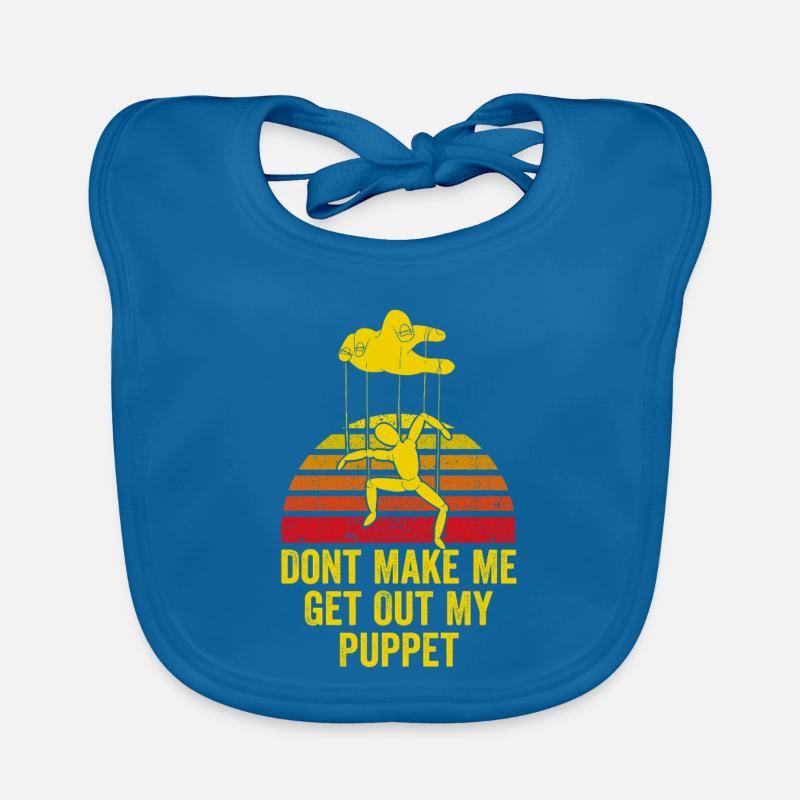 Puppet On Strings Retro Graphic Organic Baby Bibs