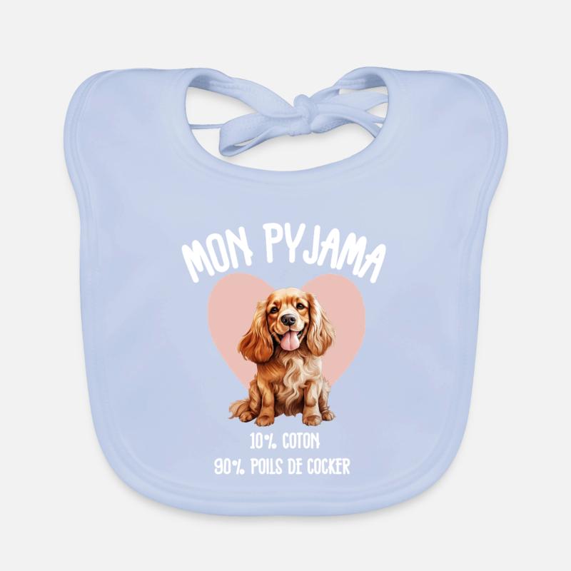 Funny Cocker Spaniel Dog Pajamas Organic Baby Bibs