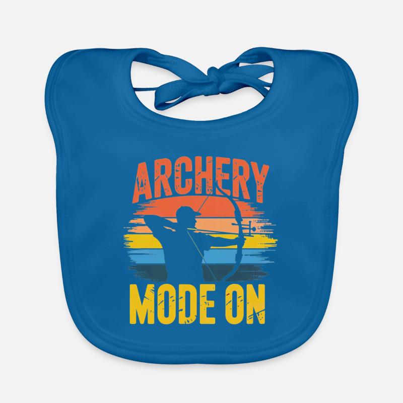 Mode tir à l’arc sur Retro Sunset - Bavoir bio Bébé - bleu paon