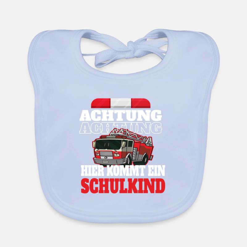 Attention schoolchild fire brigade Organic Baby Bibs