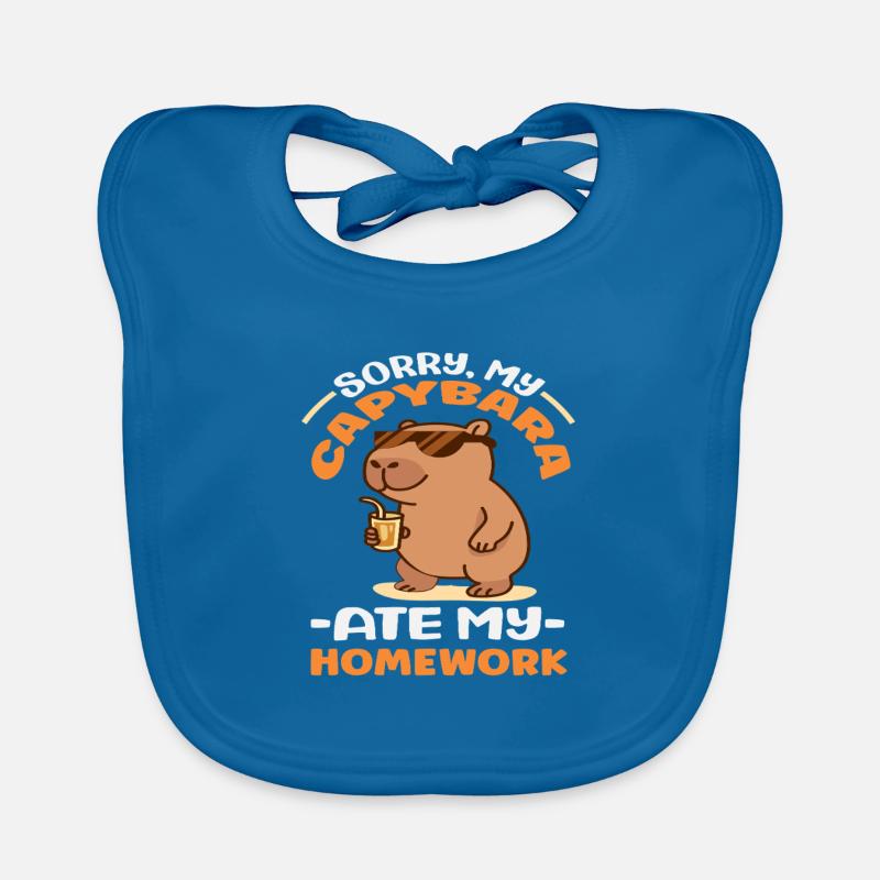 Désolé, mon capybara a mangé mes devoirs. Mignon, drôle. Bavoir bio Bébé