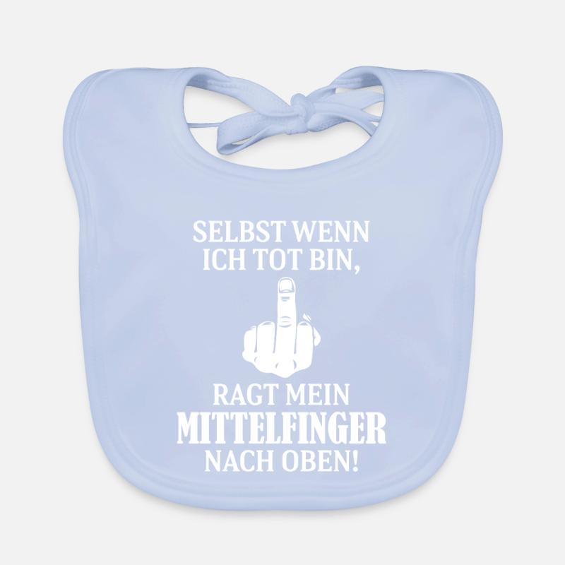 Savage German Middle Finger Slogan Graphic Organic Baby Bibs