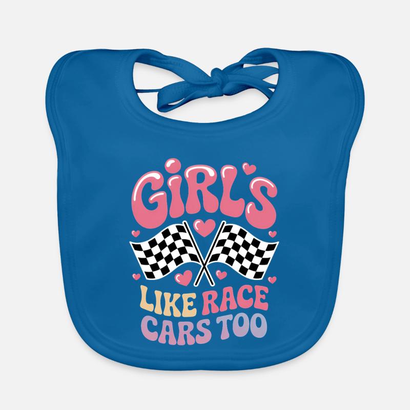 Cadeau de voitures de course de filles Bavoir bio Bébé
