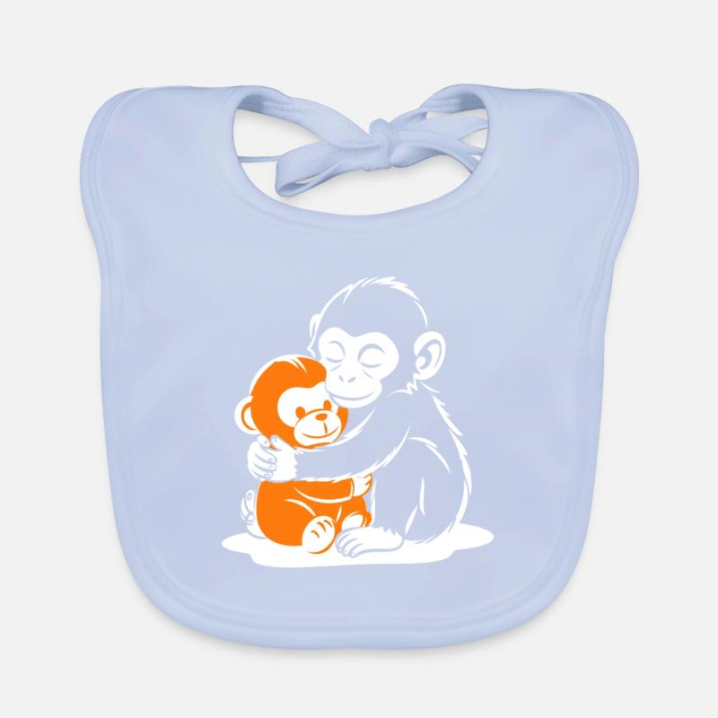 Hugging Monkey Duo Organic Baby Bibs