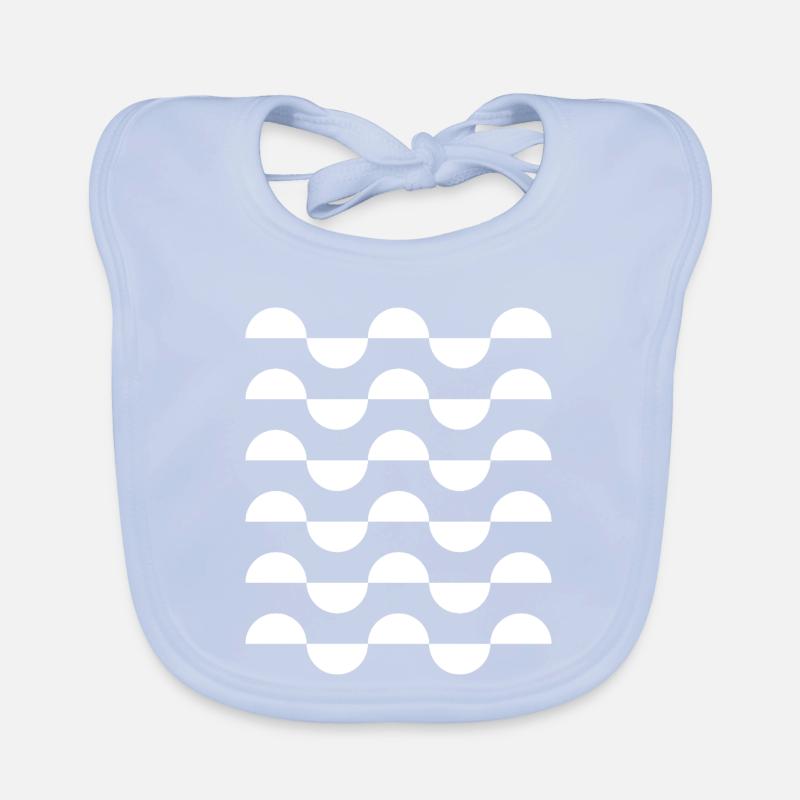 Monochrome Wave Arc Repeat Organic Baby Bibs