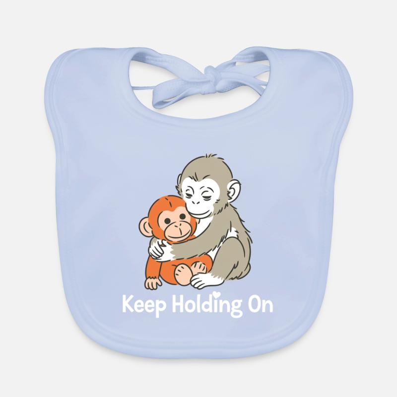Continue de tenir bon, câlin de singe Bavoir bio Bébé
