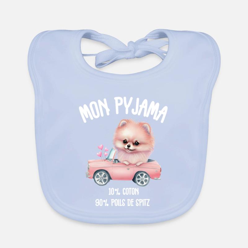 Pyjama Chien Spitz Poméranie Drôle Bavoir bio Bébé