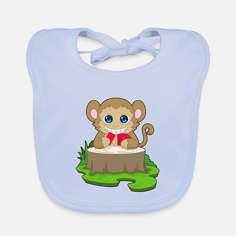 Monkey Poker Poker Card Game Organic Baby Bibs
