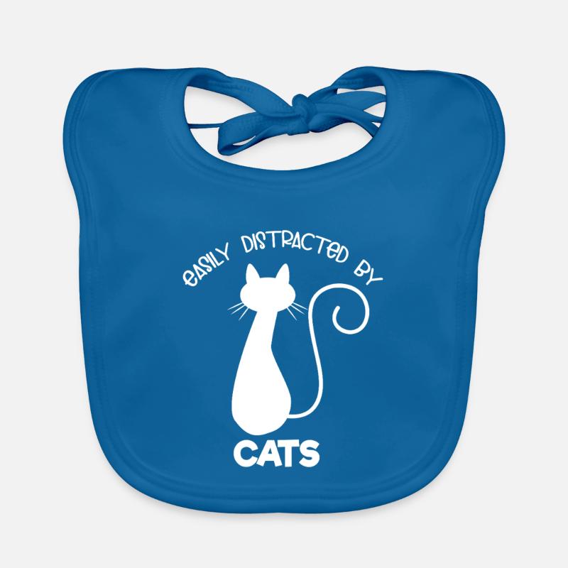 Easily Distracted By Cats Organic Baby Bibs