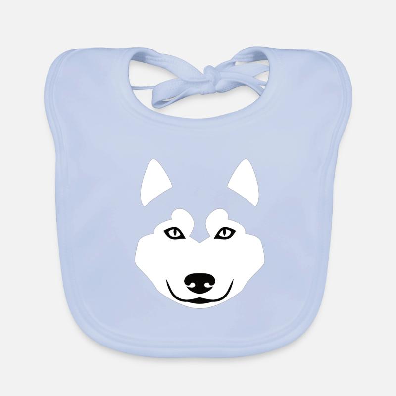 Minimalist Wolf Head – Animal Silhouette Organic Baby Bibs