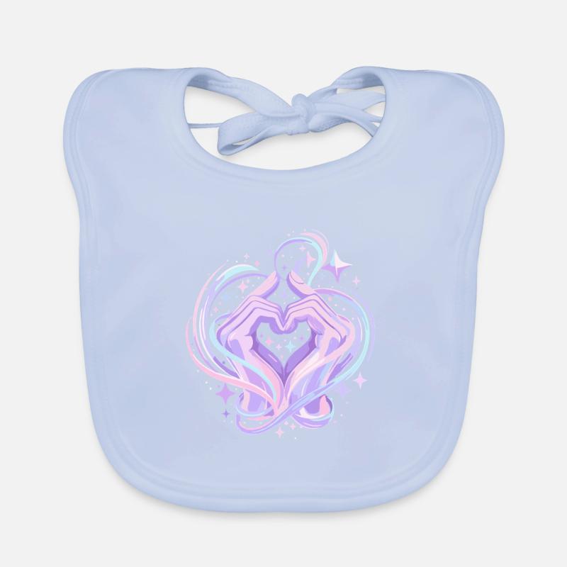 Pastel Heart Hands Magic Organic Baby Bibs