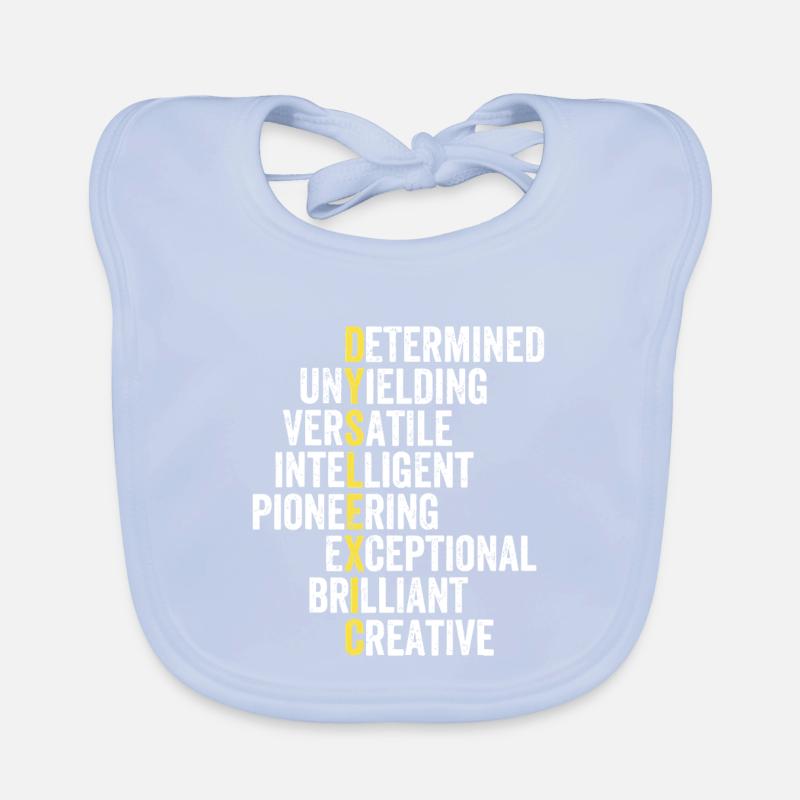 Yellow Accent Adjective Stack Organic Baby Bibs